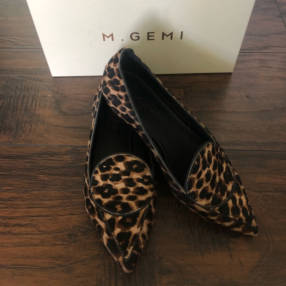 M Gemi Flats in Calf Hair Leopard (Size 37)